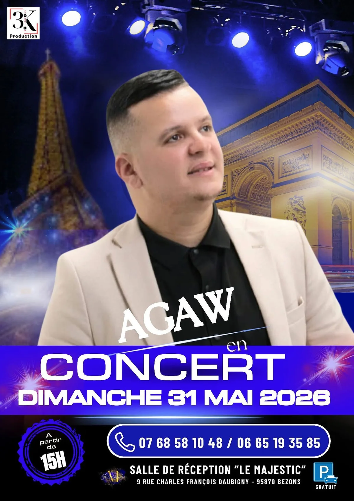 Affiche Agaw en concert à la salle Le Majestic à Bezons