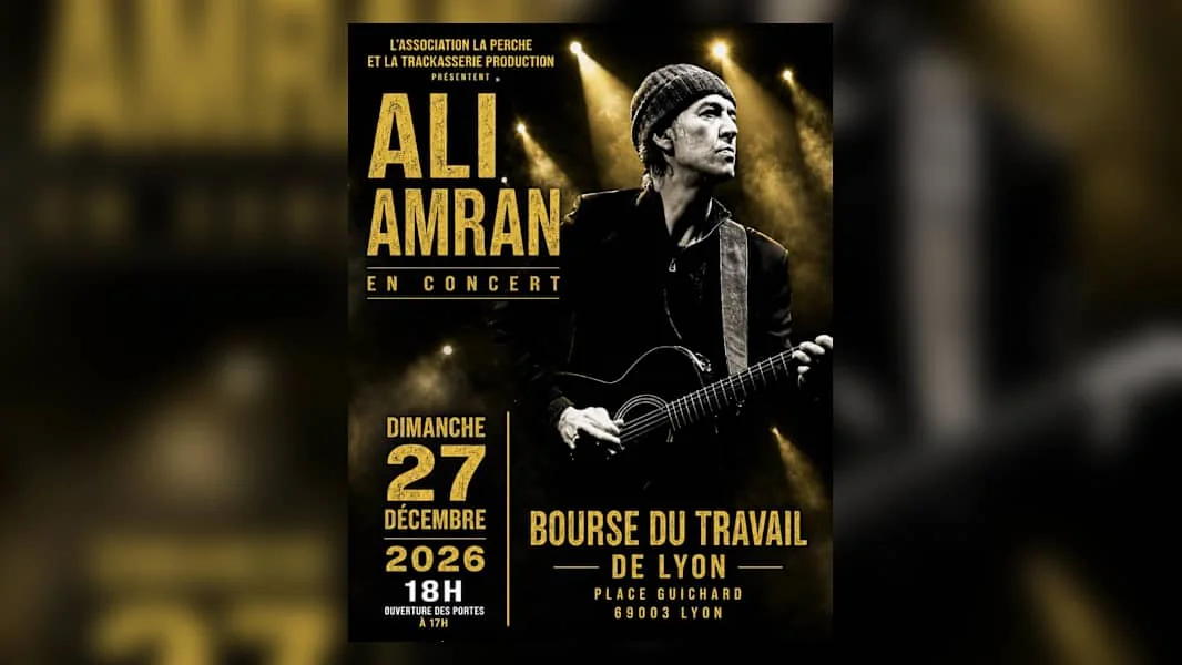 Affiche concert Ali Amran à la Bourse du Travail de Lyon