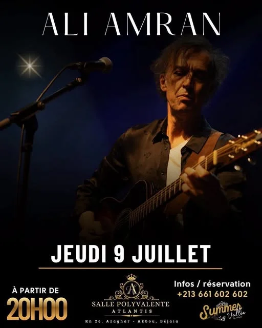 Affiche Ali Amran en concert — Salle Polyvalente Atlantis, Akbou